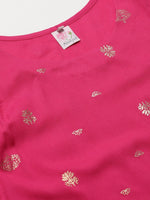 Thumbnail for Ahalyaa Women Pink & Golden Printed Top - Distacart