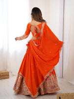 Thumbnail for Joban Fashion orange Lehenga Crepe silk Coding Dori with Sequence with Rivet Moti