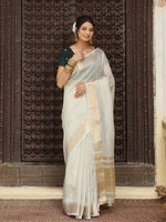 Thumbnail for Astita Grey Cotton Saree