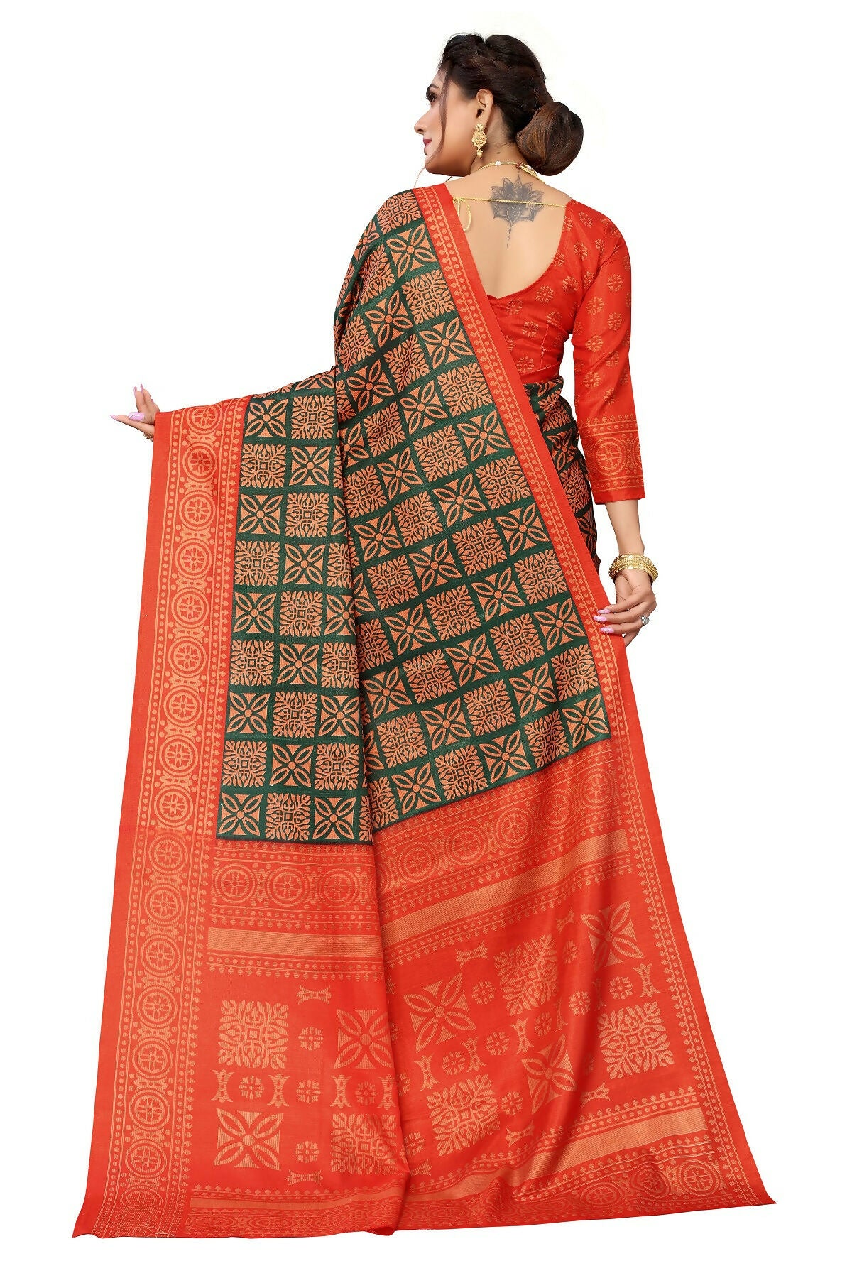 Vamika Red Printed Art Silk Saree - Distacart