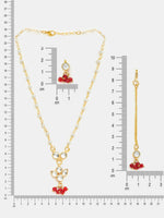 Thumbnail for Ruby Raang Maang Tikka With Necklace And Earrings Set