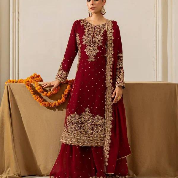 Lehenga Mart Designer Plazzo Suit For Women-Maroon