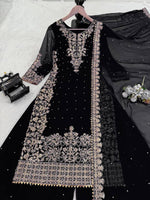 Thumbnail for Prazu Fashion Black Georgette Sequin With Rivet Moti Palazzo Suit