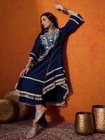 Thumbnail for Prazu Fashion Blue Rayon Cotton Thread Real Mirror Palazzo Suit
