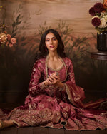 Thumbnail for Prazu Fashion Wine Japan Satin Thread Sequin Anarkali Suit