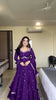 Prazu Fashion Violet Georgette Thread Sequin Anarkali Suit - Distacart