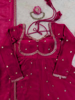 Thumbnail for Prazu Fashion Pink Fendy Silk Thread Sequence Anarkali Suit