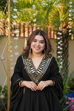 Thumbnail for Prazu Fashion Black Cosmos Thread With Mirror Work Designer Palazzo Suit