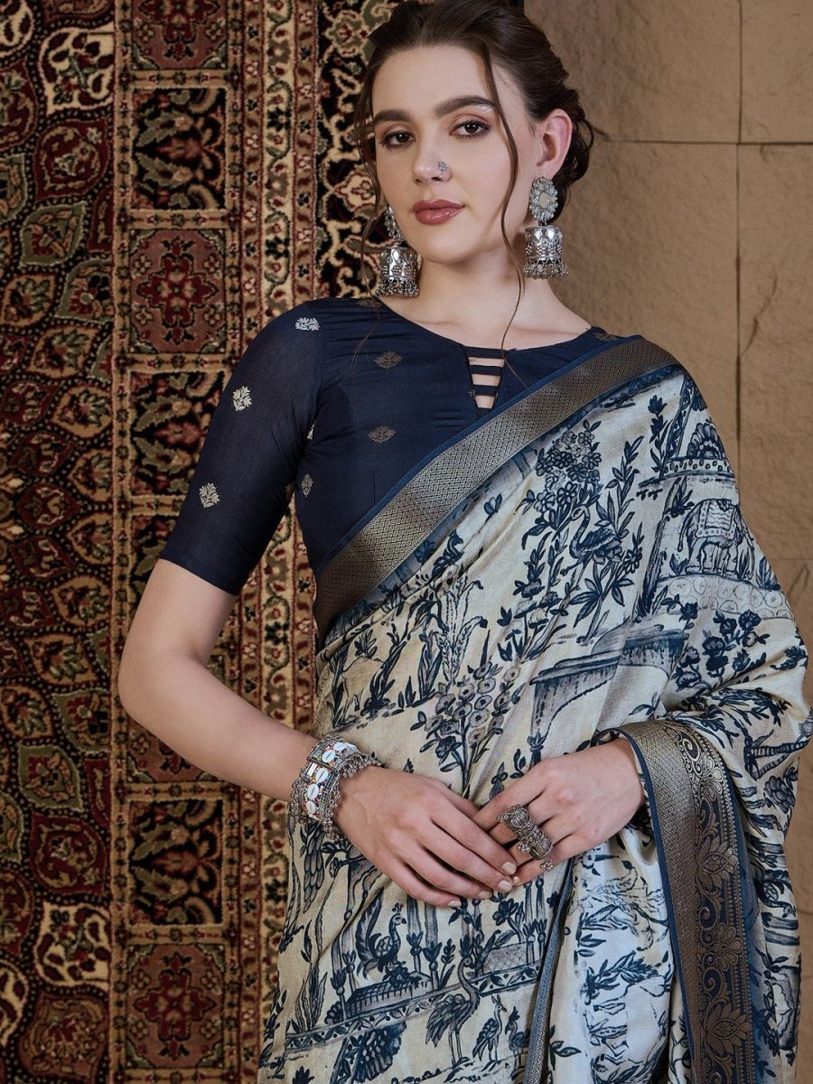 Anouk Ethnic Motifs Zari Silk Blend Sungudi Saree