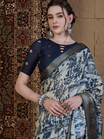 Thumbnail for Anouk Ethnic Motifs Zari Silk Blend Sungudi Saree