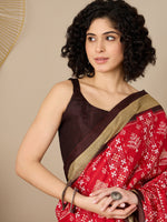 Thumbnail for NOZ2TOZ Women's Bhagalpuri Silk Brown Printed Ready to Wear With Blouse Piece - Distacart