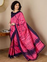 Thumbnail for NOZ2TOZ Women's Bhagalpuri Silk Navy Blue Printed Ready to Wear With Blouse Piece - Distacart