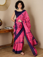 Thumbnail for NOZ2TOZ Women's Bhagalpuri Silk Navy Blue Printed Ready to Wear With Blouse Piece - Distacart