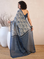 Thumbnail for NOZ2TOZ Women's Bhagalpuri Silk Off White Printed Designer Saree With Blouse Piece - Distacart