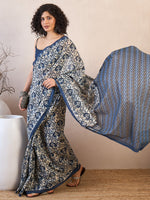 Thumbnail for NOZ2TOZ Women's Bhagalpuri Silk Off White Printed Designer Saree With Blouse Piece - Distacart