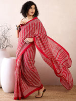 Thumbnail for NOZ2TOZ Women's Bhagalpuri Silk Red Printed Ready to Wear With Blouse Piece - Distacart