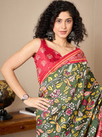 Thumbnail for NOZ2TOZ Women's Bhagalpuri Silk Red Printed Ready to Wear With Blouse Piece - Distacart