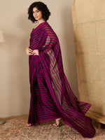 Thumbnail for NOZ2TOZ Women's Georgette Black Solid Ready to Wear With Blouse Piece - Distacart