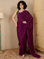 Thumbnail for NOZ2TOZ Women's Georgette Black Solid Ready to Wear With Blouse Piece - Distacart