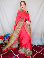 Thumbnail for NOZ2TOZ Women's Art Silk Red Printed Ready to Wear With Blouse Piece - Distacart