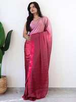 Thumbnail for NOZ2TOZ Women's Georgette Printed Ready to Wear With Blouse Piece - Pink - Distacart