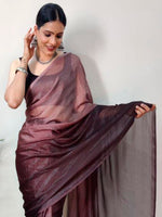 Thumbnail for NOZ2TOZ Women's Georgette Burgundy Printed Ready to Wear With Blouse Piece - Distacart