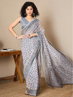 Thumbnail for NOZ2TOZ Women's Linen Grey Printed Ready to Wear With Blouse Piece - Distacart