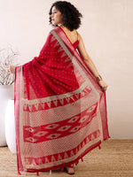Thumbnail for NOZ2TOZ Women's Cotton Linen Red Printed Ready to Wear With Blouse Piece - Distacart