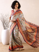Thumbnail for NOZ2TOZ Women's Poly Silk Sea Green Printed Ready to Wear With Blouse Piece - Distacart