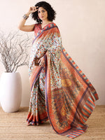 Thumbnail for NOZ2TOZ Women's Poly Silk Sea Green Printed Ready to Wear With Blouse Piece - Distacart