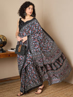 Thumbnail for NOZ2TOZ Women's Dola Silk Black Digital Print Ready to Wear With Blouse Piece - Distacart