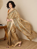 Thumbnail for NOZ2TOZ Women's Tussar Silk Mustard Printed Ready to Wear With Blouse Piece - Distacart