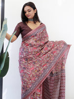 Thumbnail for NOZ2TOZ Women's Cotton Brown Printed Ready to Wear With Blouse Piece - Distacart