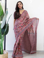 Thumbnail for NOZ2TOZ Women's Cotton Brown Printed Ready to Wear With Blouse Piece - Distacart