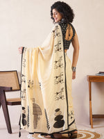 Thumbnail for NOZ2TOZ Women's Cotton Yellow Printed Ready to Wear With Blouse Piece - Distacart