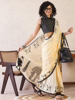 Thumbnail for NOZ2TOZ Women's Cotton Yellow Printed Ready to Wear With Blouse Piece - Distacart