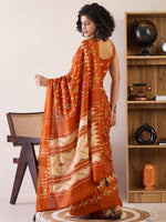 Thumbnail for NOZ2TOZ Women's Cotton Orange Printed Ready to Wear With Blouse Piece - Distacart