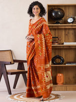 Thumbnail for NOZ2TOZ Women's Cotton Orange Printed Ready to Wear With Blouse Piece - Distacart