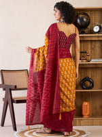 Thumbnail for NOZ2TOZ Women's Cotton Mustard Printed Ready to Wear With Blouse Piece - Distacart