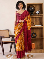 Thumbnail for NOZ2TOZ Women's Cotton Mustard Printed Ready to Wear With Blouse Piece - Distacart