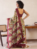 Thumbnail for NOZ2TOZ Women's Cotton White Printed Ready to Wear With Blouse Piece - Distacart