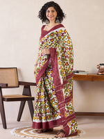 Thumbnail for NOZ2TOZ Women's Cotton White Printed Ready to Wear With Blouse Piece - Distacart