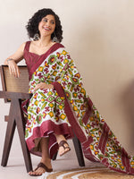 Thumbnail for NOZ2TOZ Women's Cotton White Printed Ready to Wear With Blouse Piece - Distacart