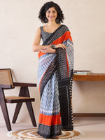 Thumbnail for NOZ2TOZ Women's Cotton Grey Printed Ready to Wear With Blouse Piece - Distacart