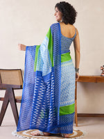Thumbnail for NOZ2TOZ Women's Cotton Light Blue Printed Ready to Wear With Blouse Piece - Distacart
