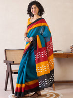 Thumbnail for NOZ2TOZ Women's Cotton Teal blue Printed Ready to Wear With Blouse Piece - Distacart