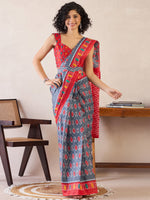 Thumbnail for NOZ2TOZ Women's Cotton Grey Printed Ready to Wear With Blouse Piece - Distacart