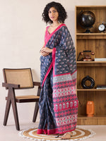 Thumbnail for NOZ2TOZ Women's Cotton Charcoal Grey Printed Ready to Wear With Blouse Piece - Distacart