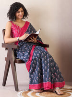 Thumbnail for NOZ2TOZ Women's Cotton Charcoal Grey Printed Ready to Wear With Blouse Piece - Distacart