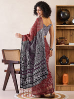 Thumbnail for NOZ2TOZ Women's Cotton Brown Printed Ready to Wear With Blouse Piece - Distacart